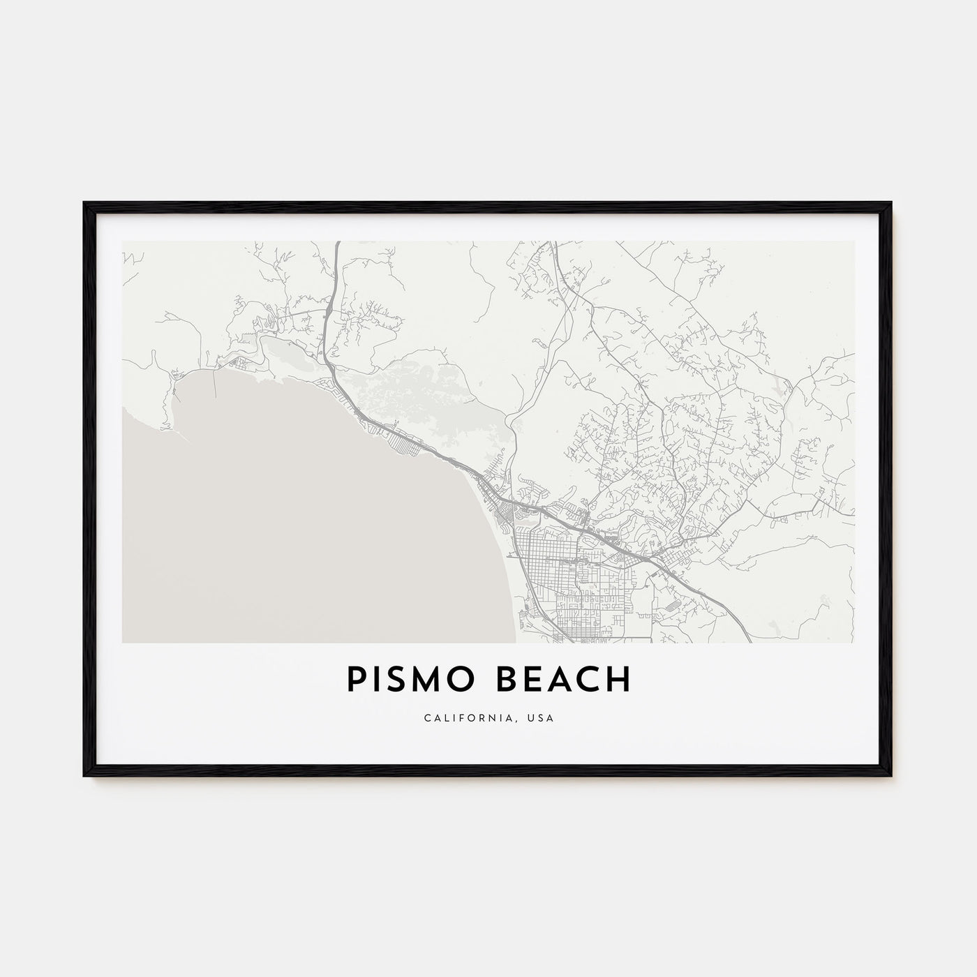 Pismo Beach Map Landscape Poster