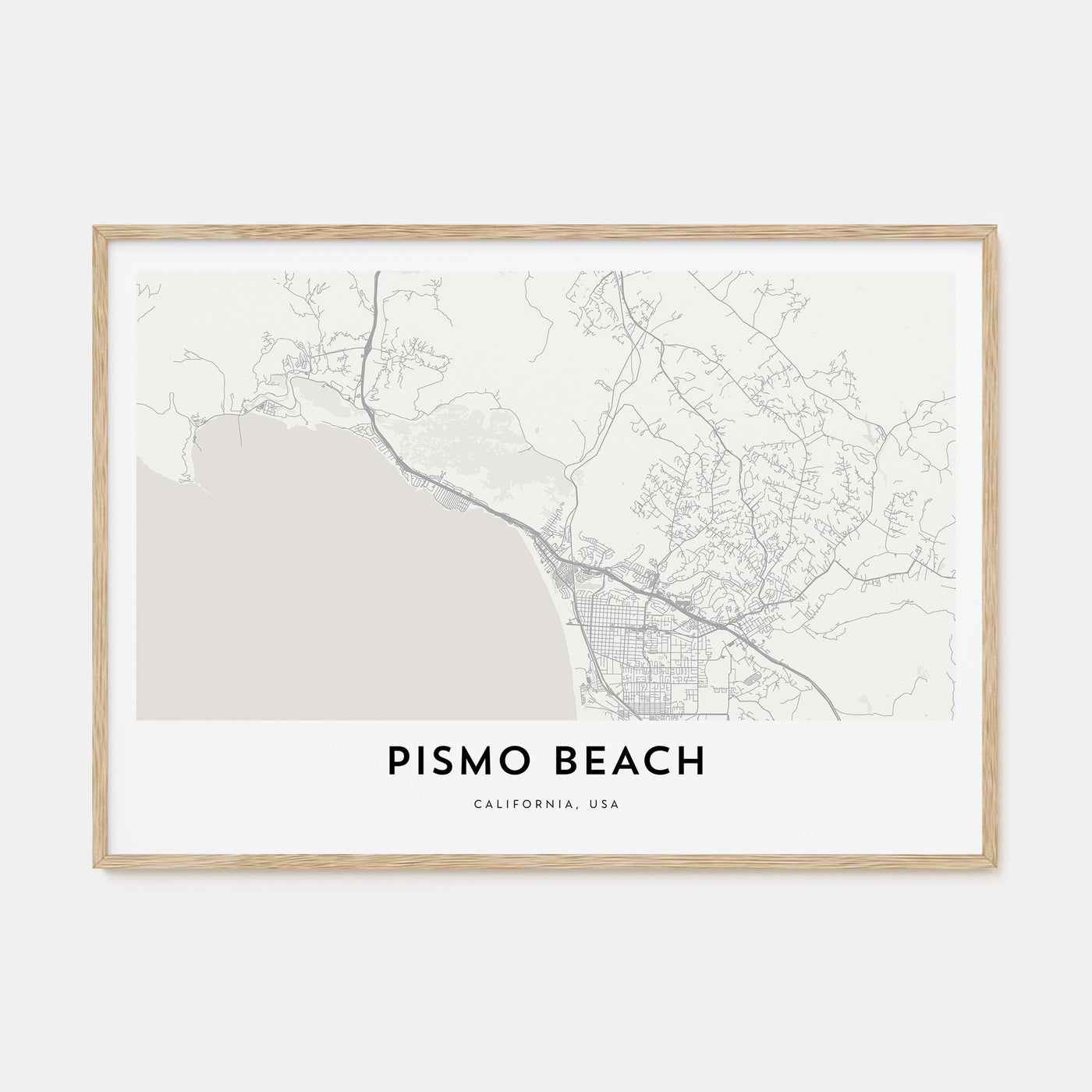 Pismo Beach Map Landscape Poster
