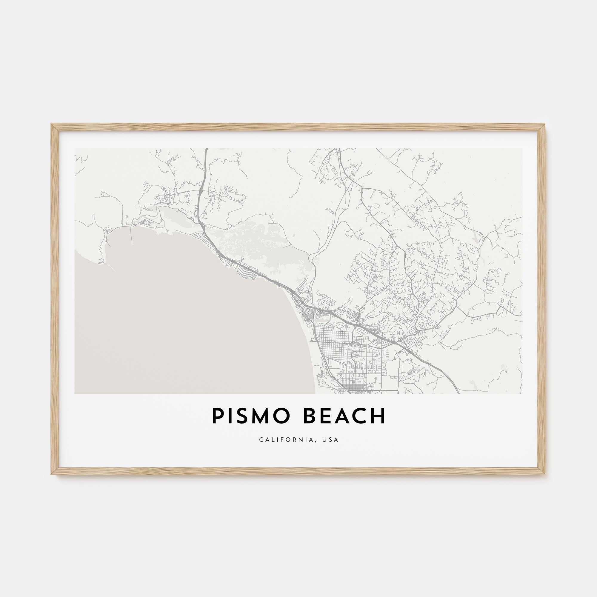 Pismo Beach Map Landscape Poster