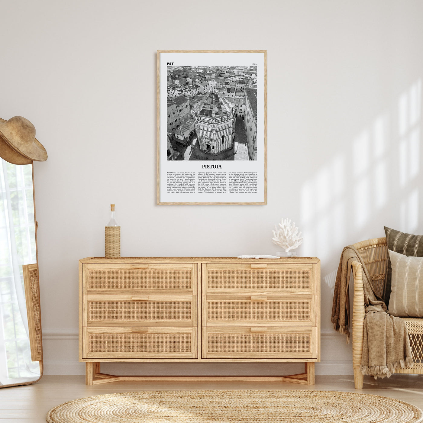 Pistoia Travel B&W Poster