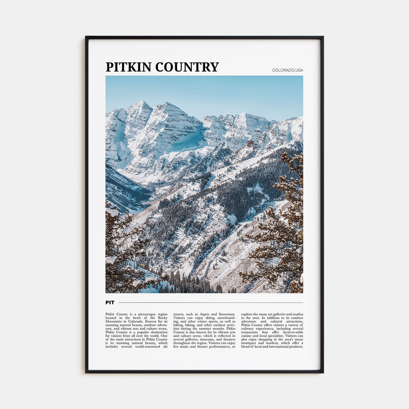 Pitkin County Travel Color Poster