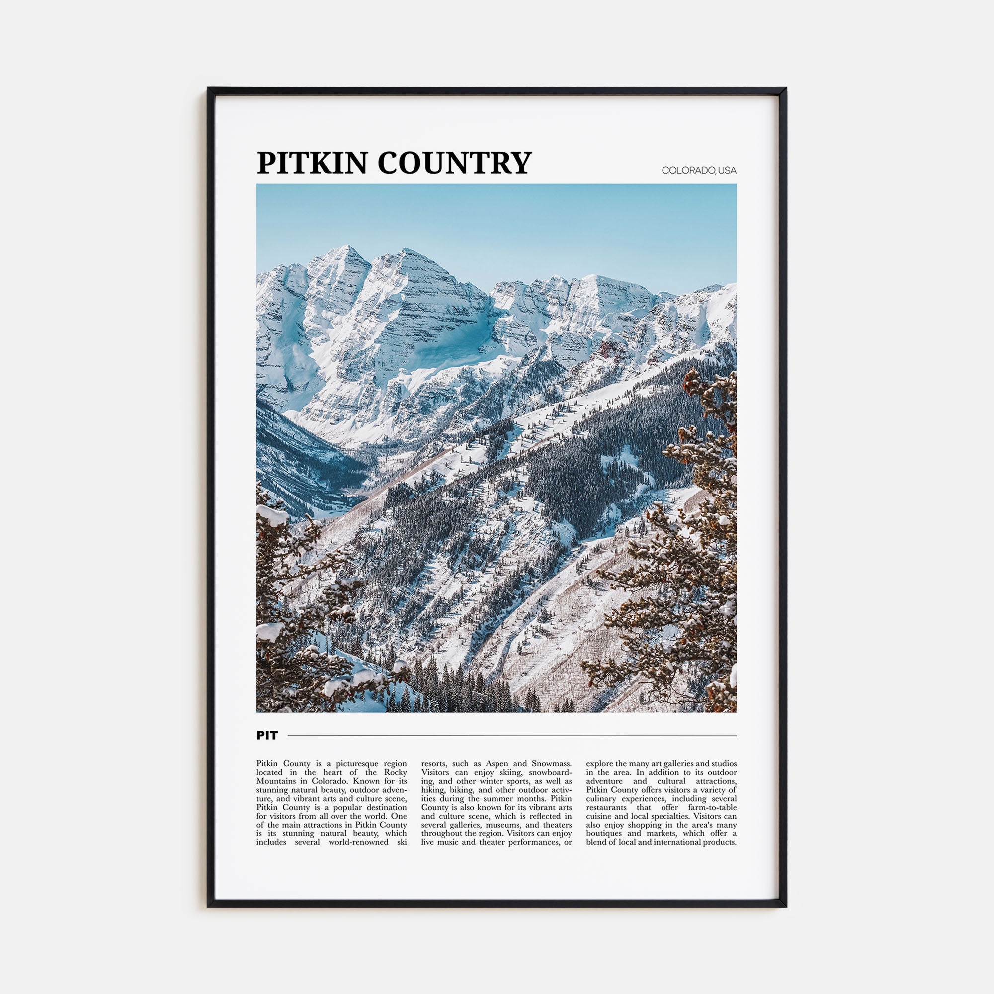 Pitkin County Travel Color Poster