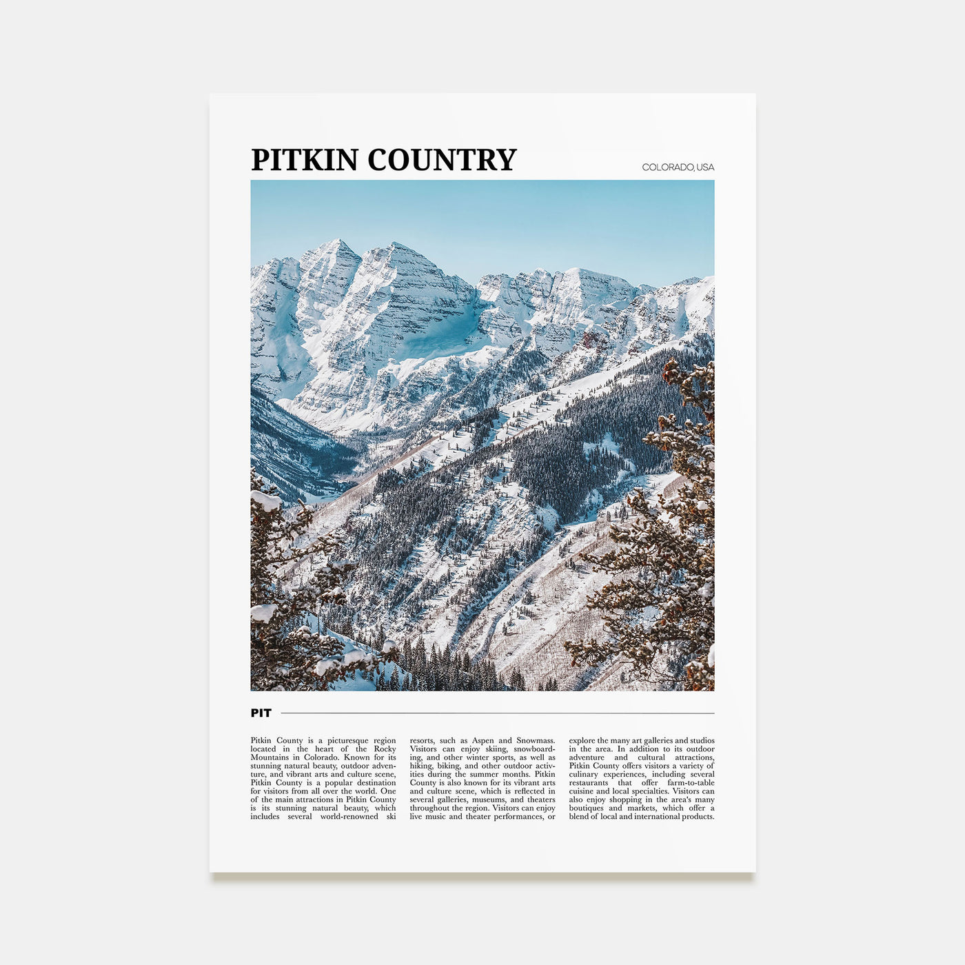 Pitkin County Travel Color Poster