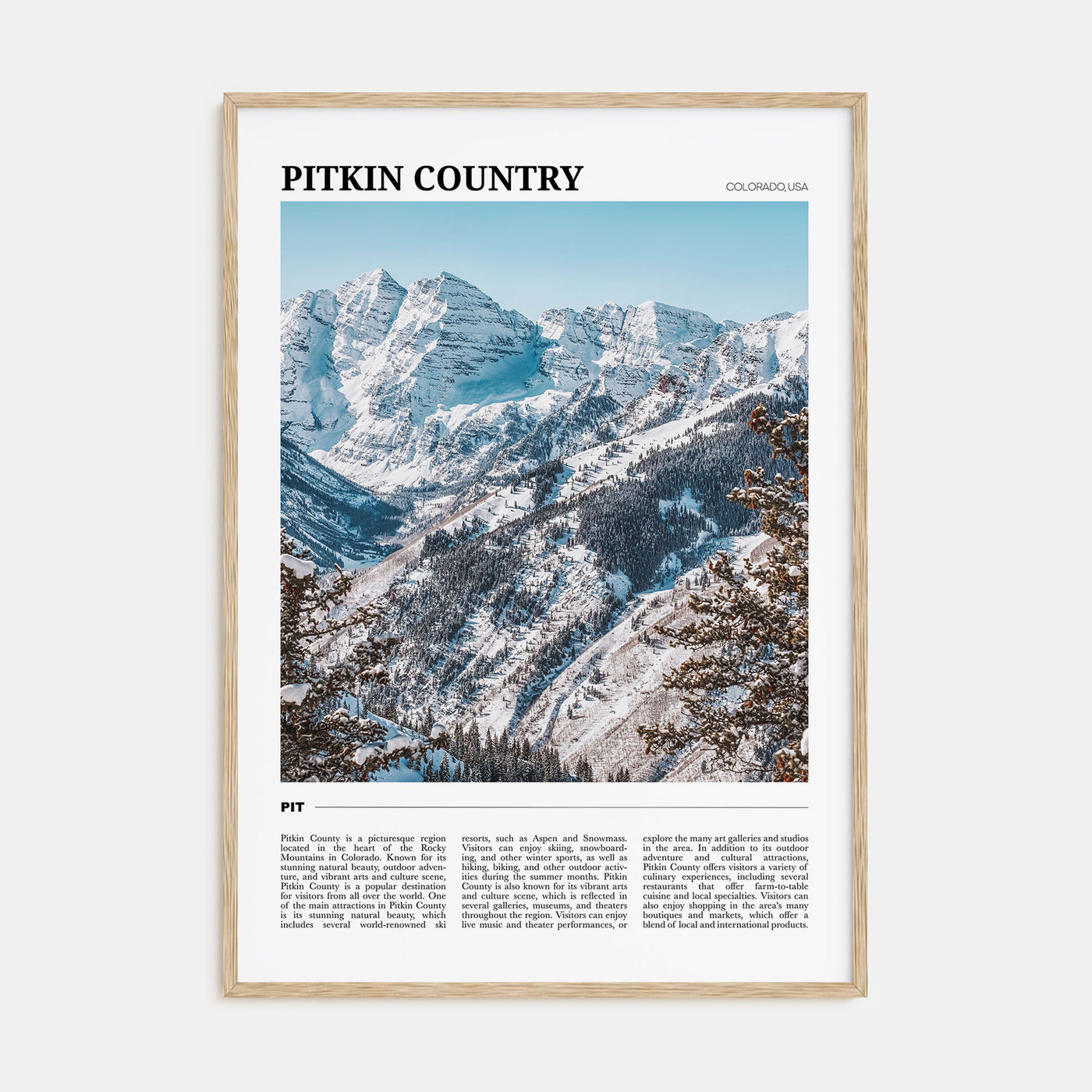 Pitkin County Travel Color Poster
