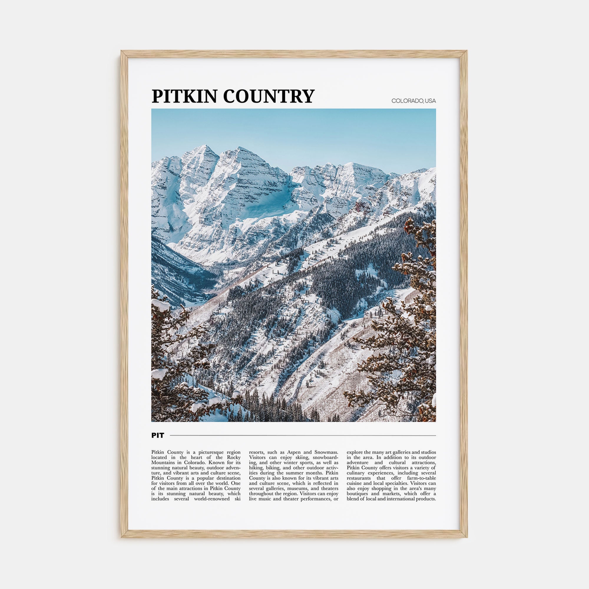 Pitkin County Travel Color Poster