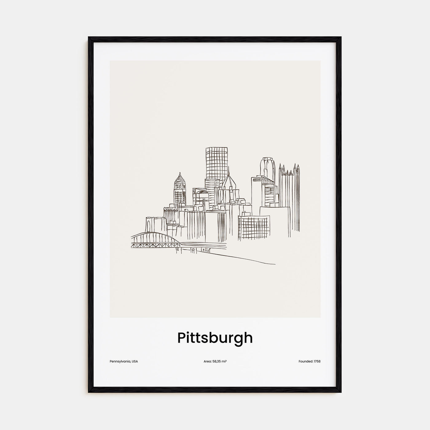 Pittsburgh Drawn Poster
