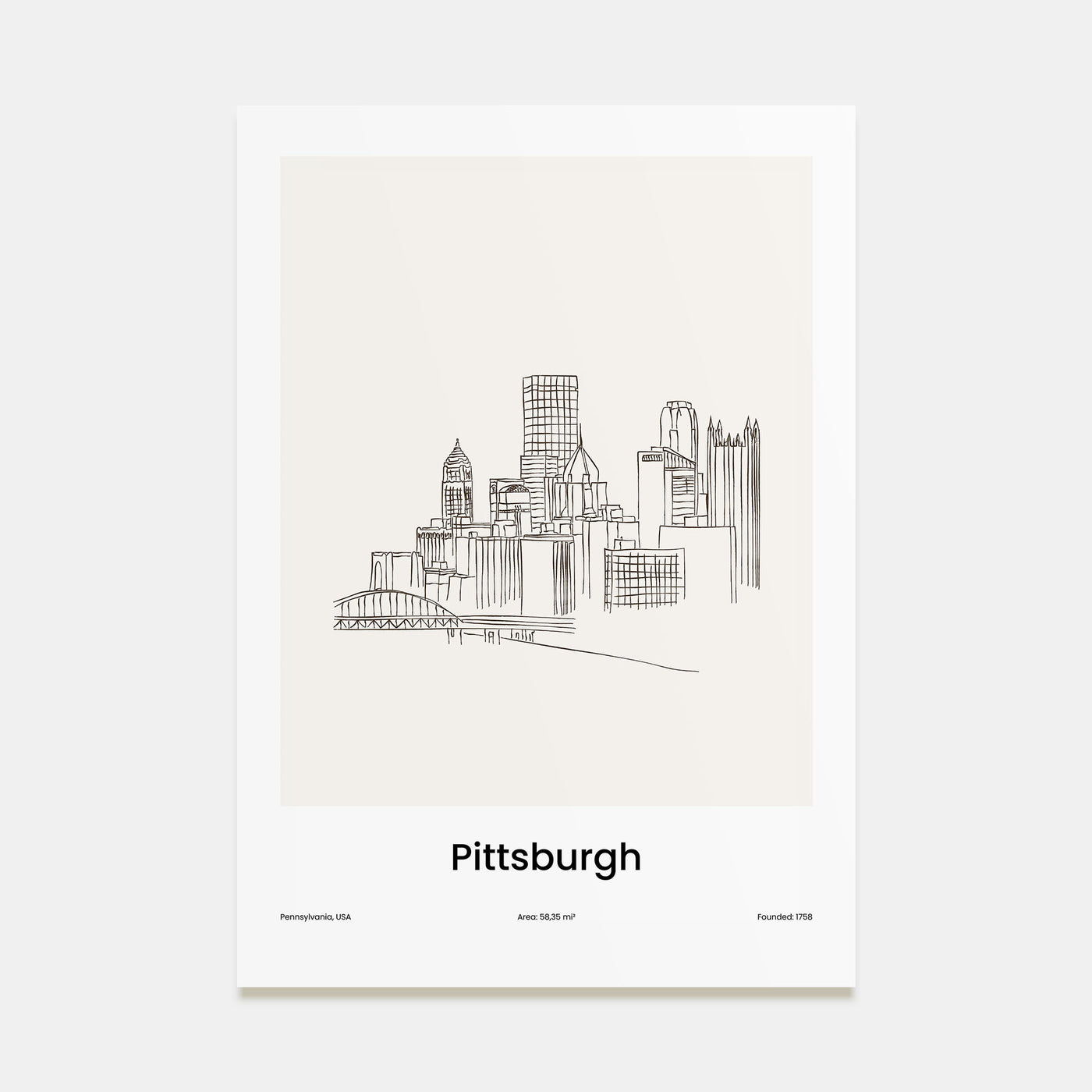 Pittsburgh Drawn Poster