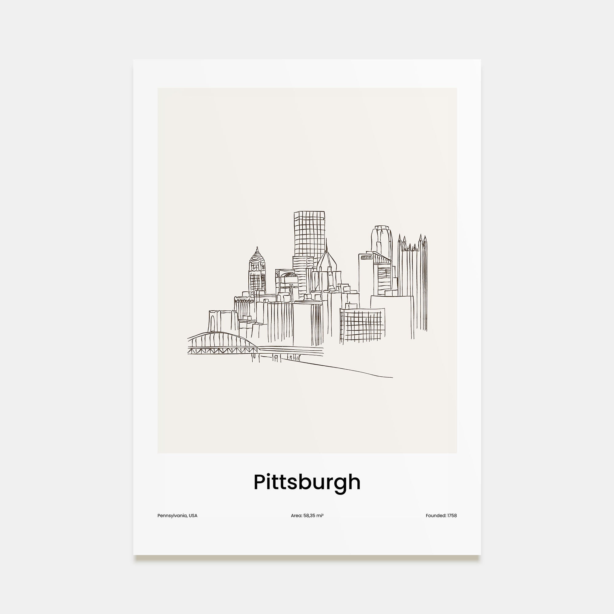 Pittsburgh Drawn Poster