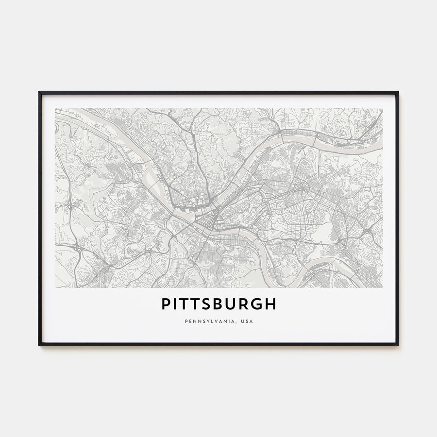 Pittsburgh Map Landscape Poster