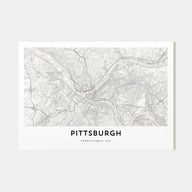 Pittsburgh Map Landscape Poster