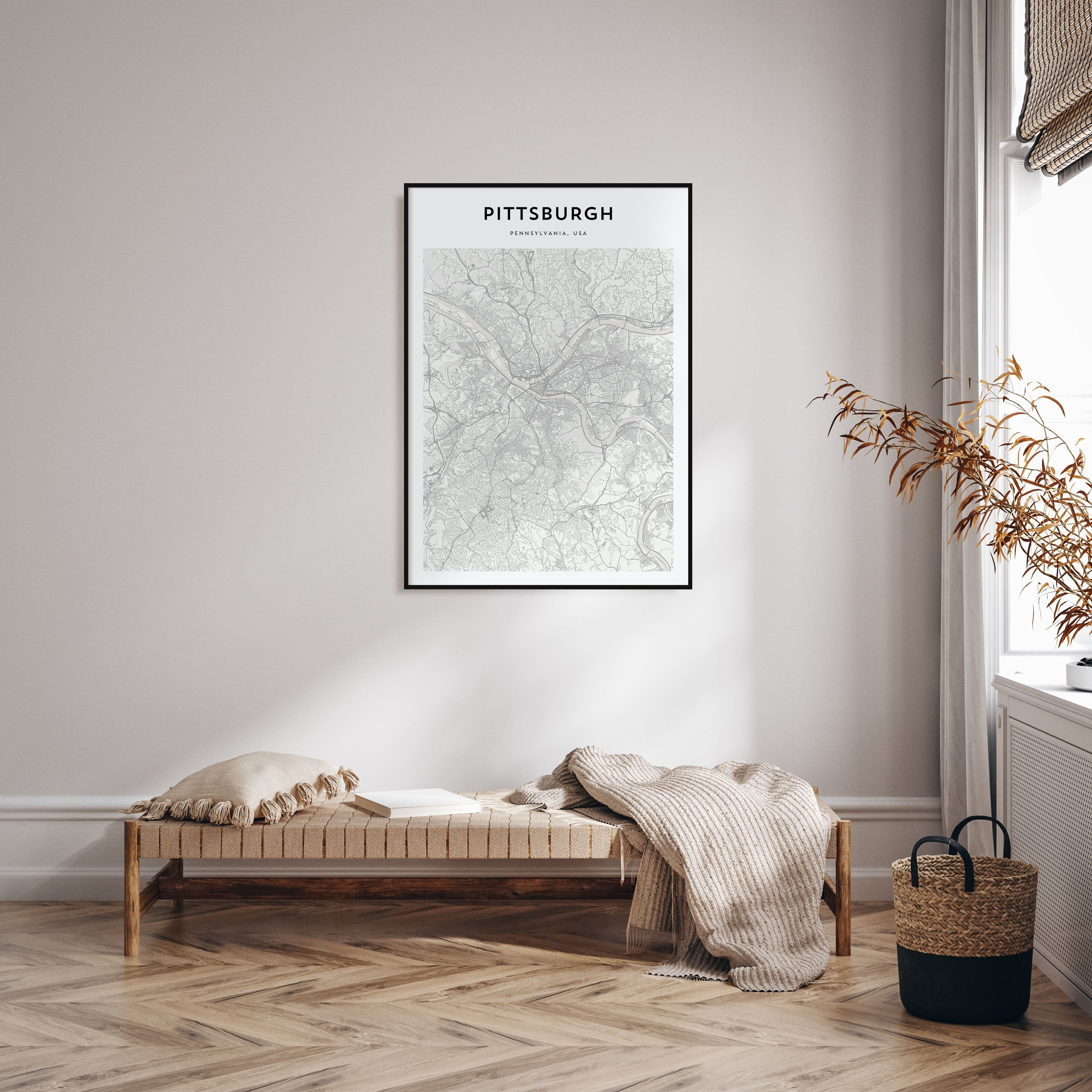 Pittsburgh Map Portrait Poster