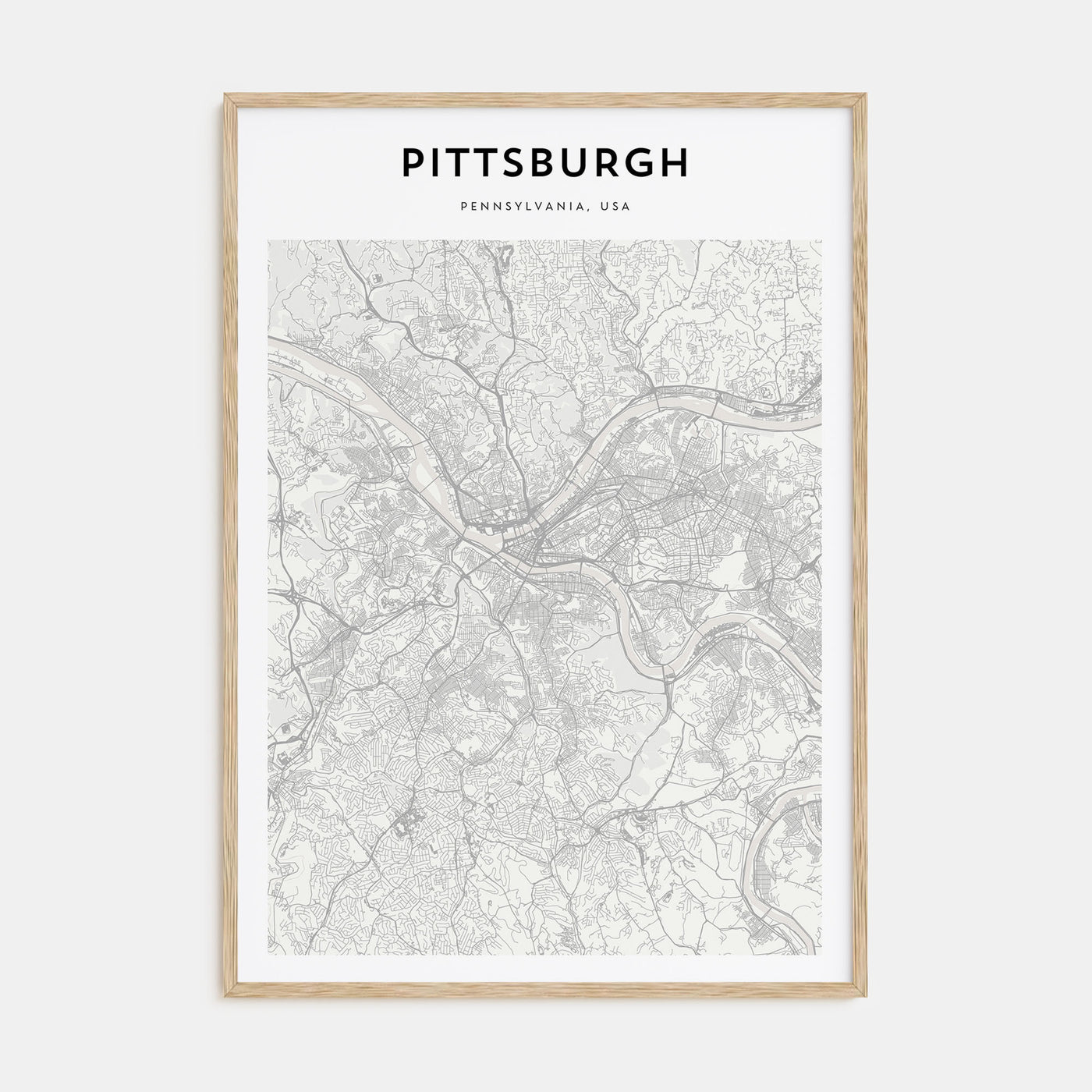 Pittsburgh Map Portrait Poster