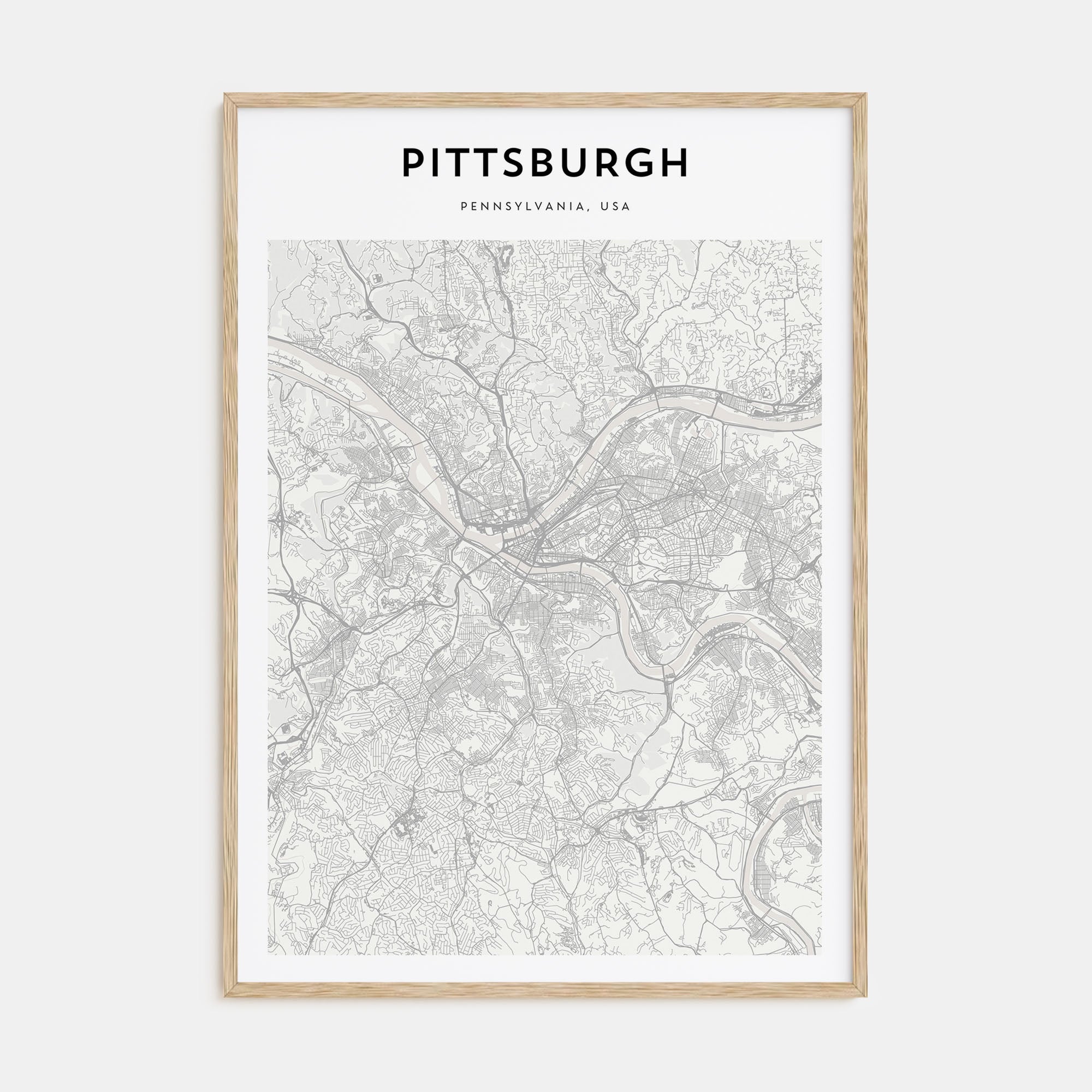 Pittsburgh Map Portrait Poster