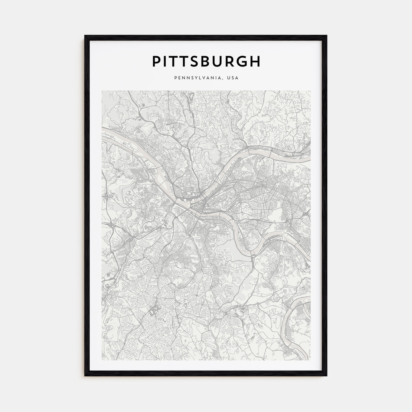 Pittsburgh Map Portrait Poster