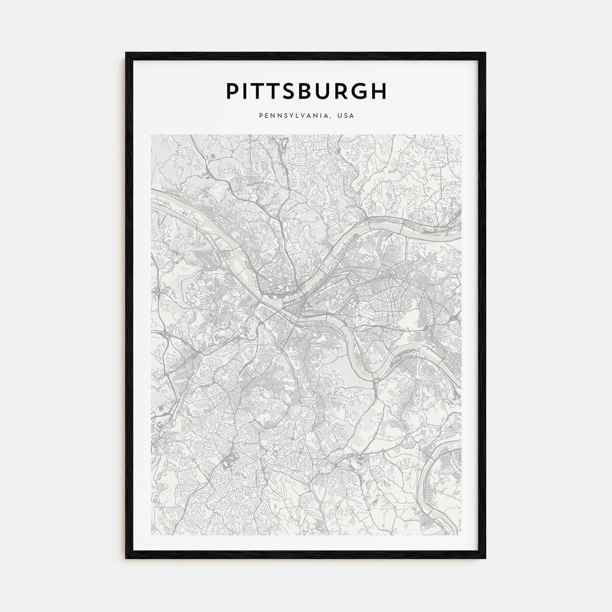 Pittsburgh Map Portrait Poster