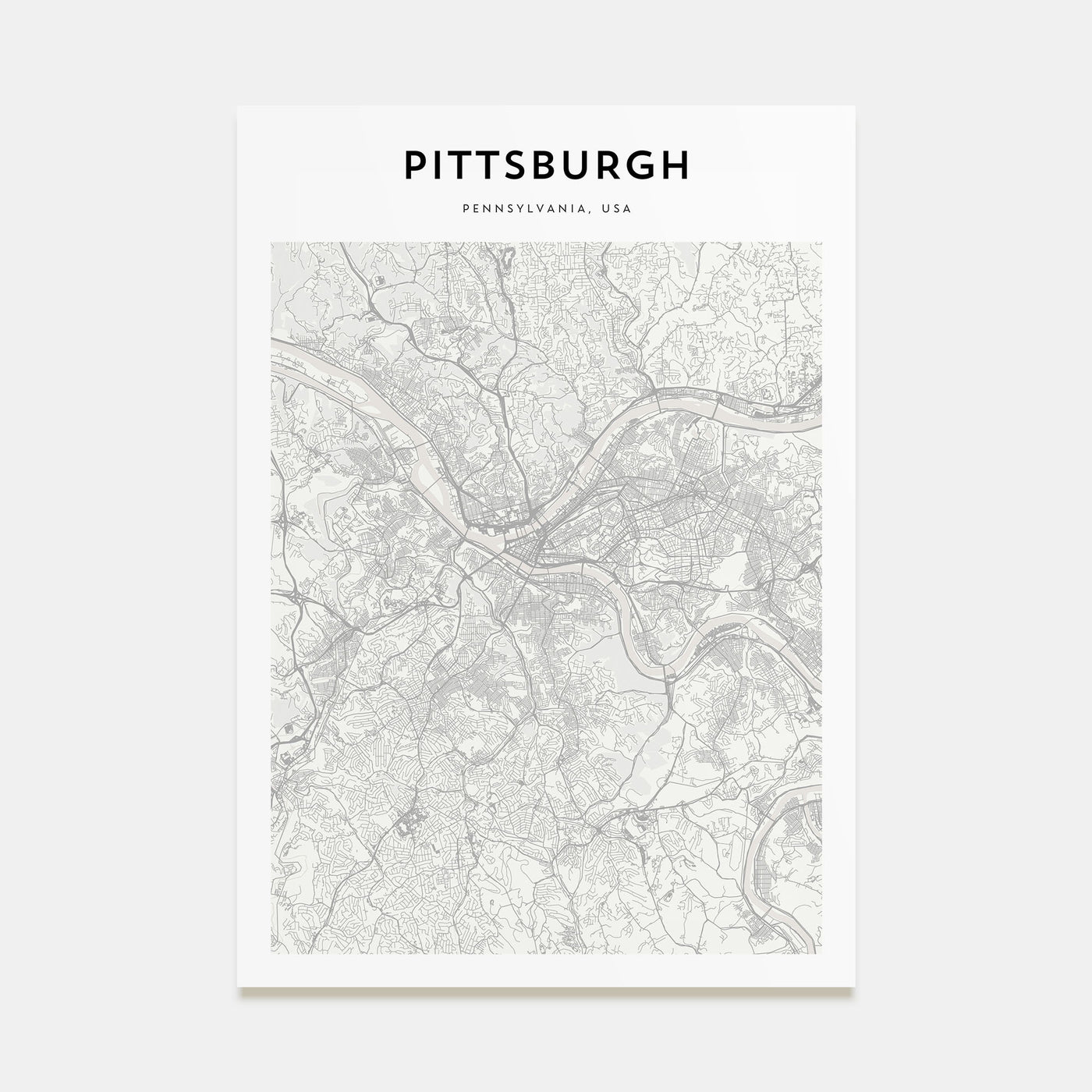 Pittsburgh Map Portrait Poster