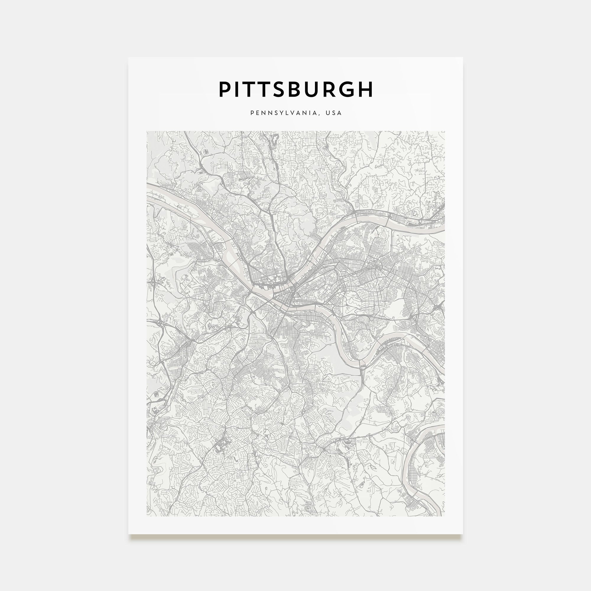 Pittsburgh Map Portrait Poster
