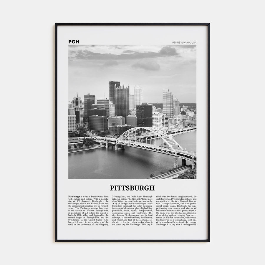Pittsburgh Travel B&W No 1 Poster