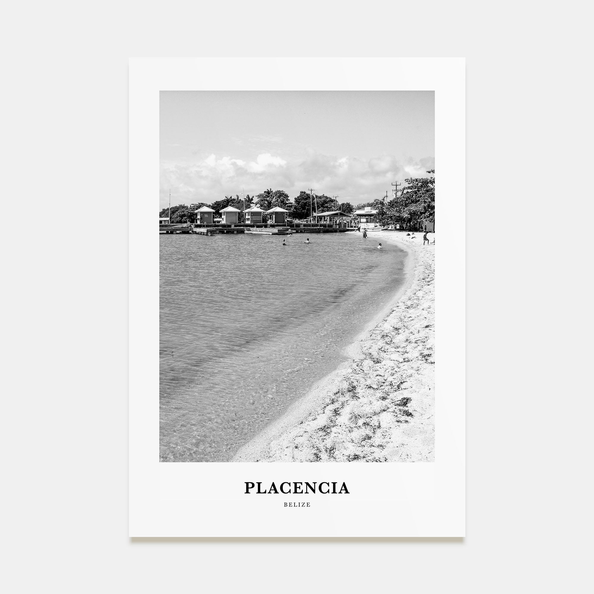 Placencia Portrait B&W Poster
