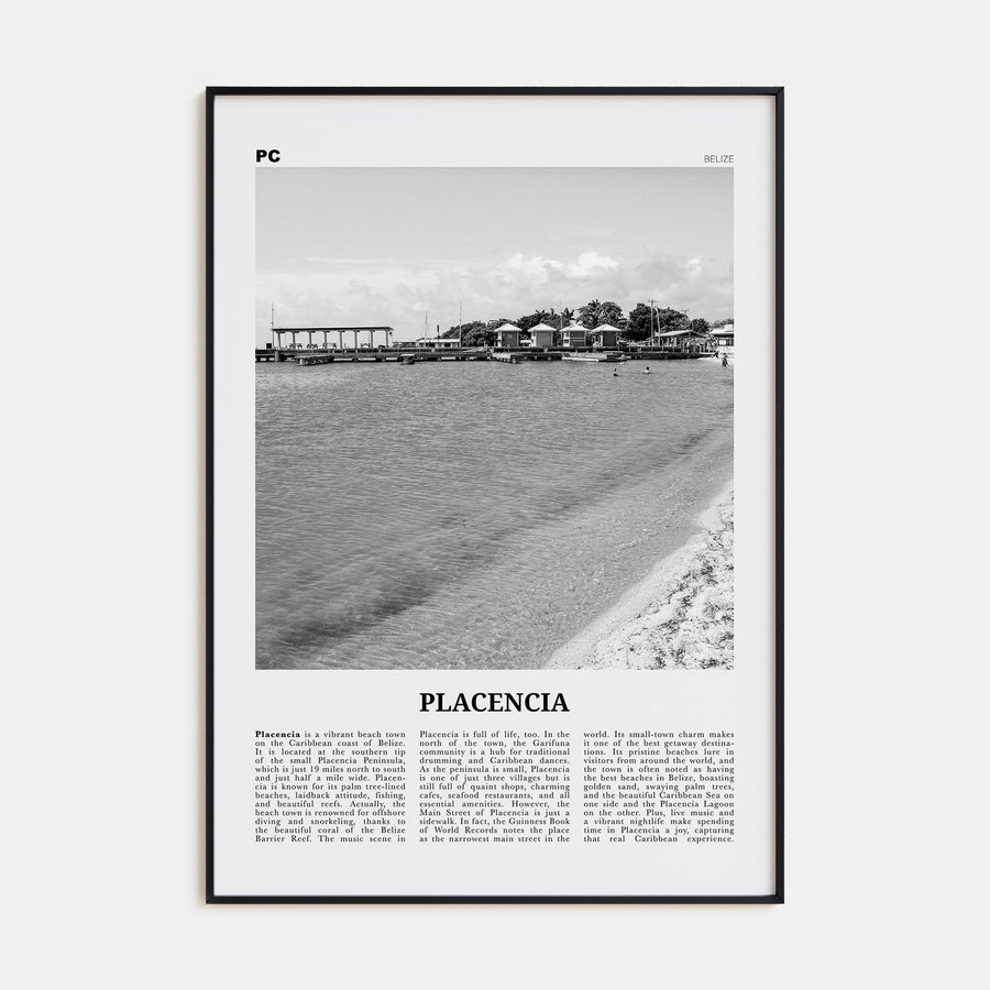 Placencia Travel B&W Poster