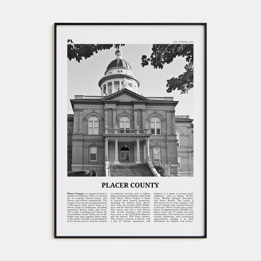 Placer County Travel B&W Poster