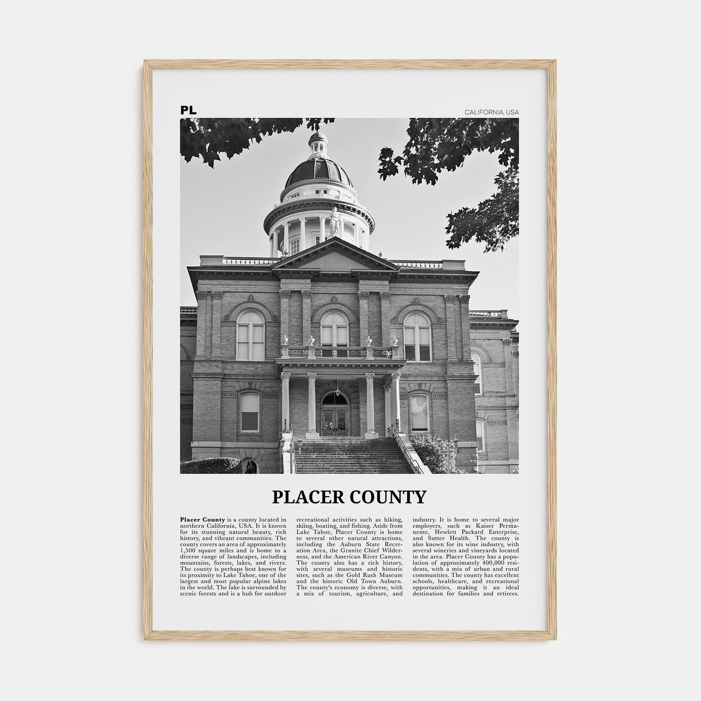 Placer County Travel B&W Poster