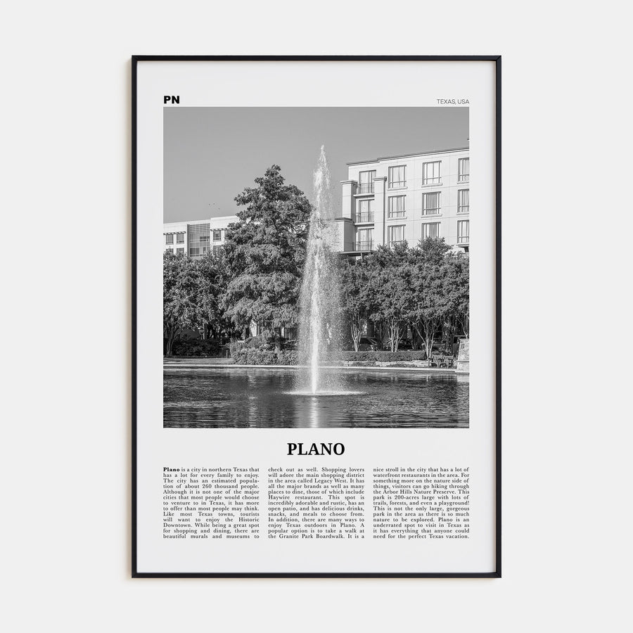 Plano Travel B&W Poster