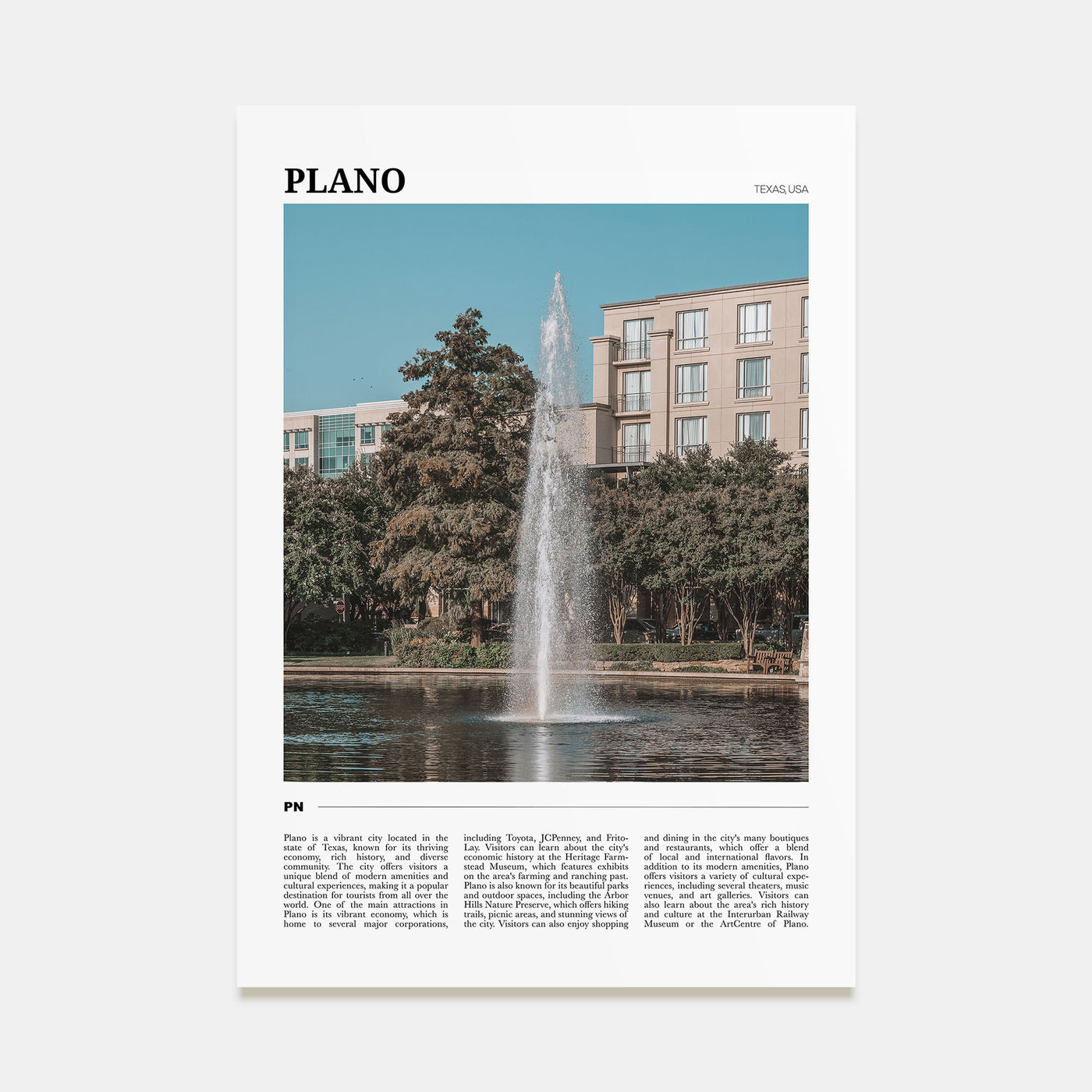 Plano Travel Color Poster