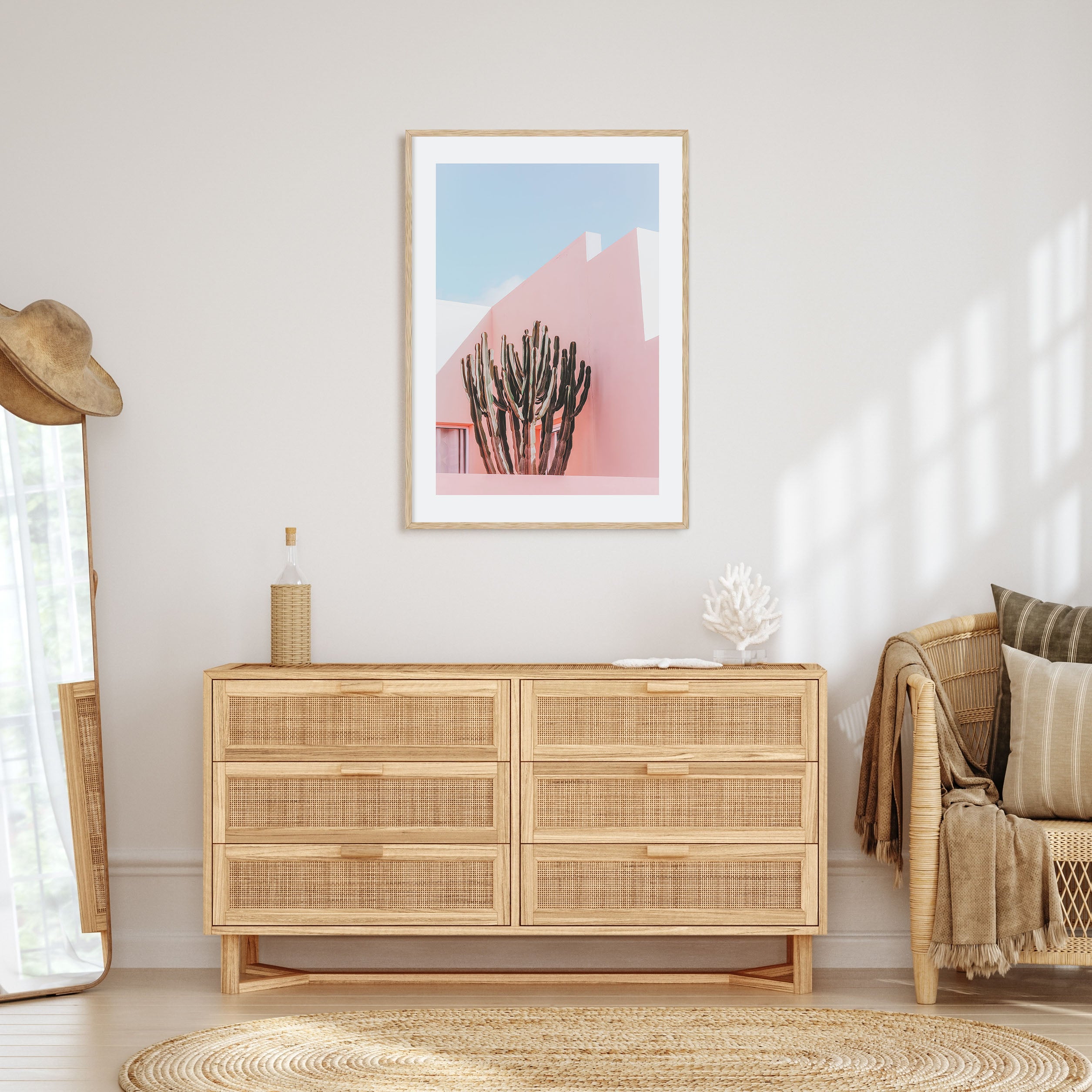 Plants on Pink Photo Color Poster