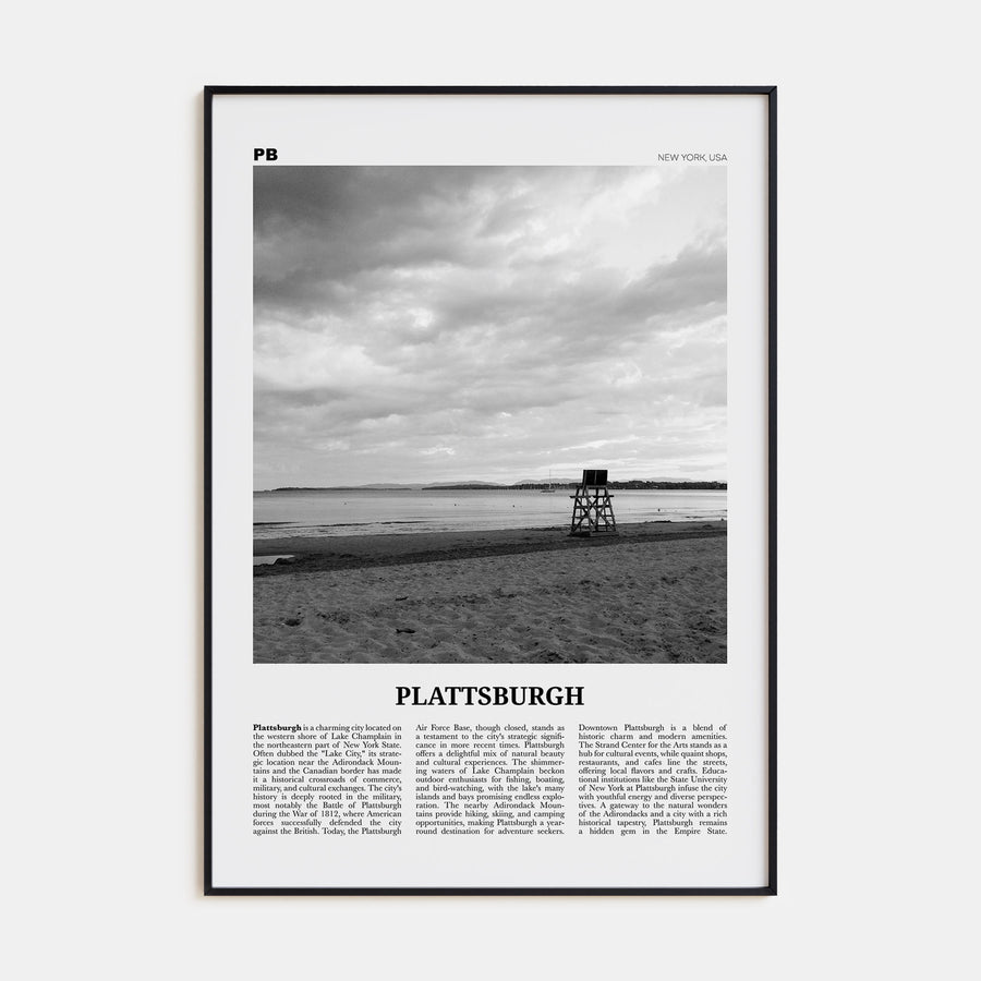 Plattsburgh Travel B&W Poster
