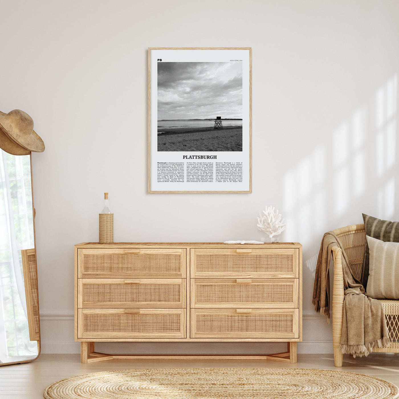 Plattsburgh Travel B&W Poster