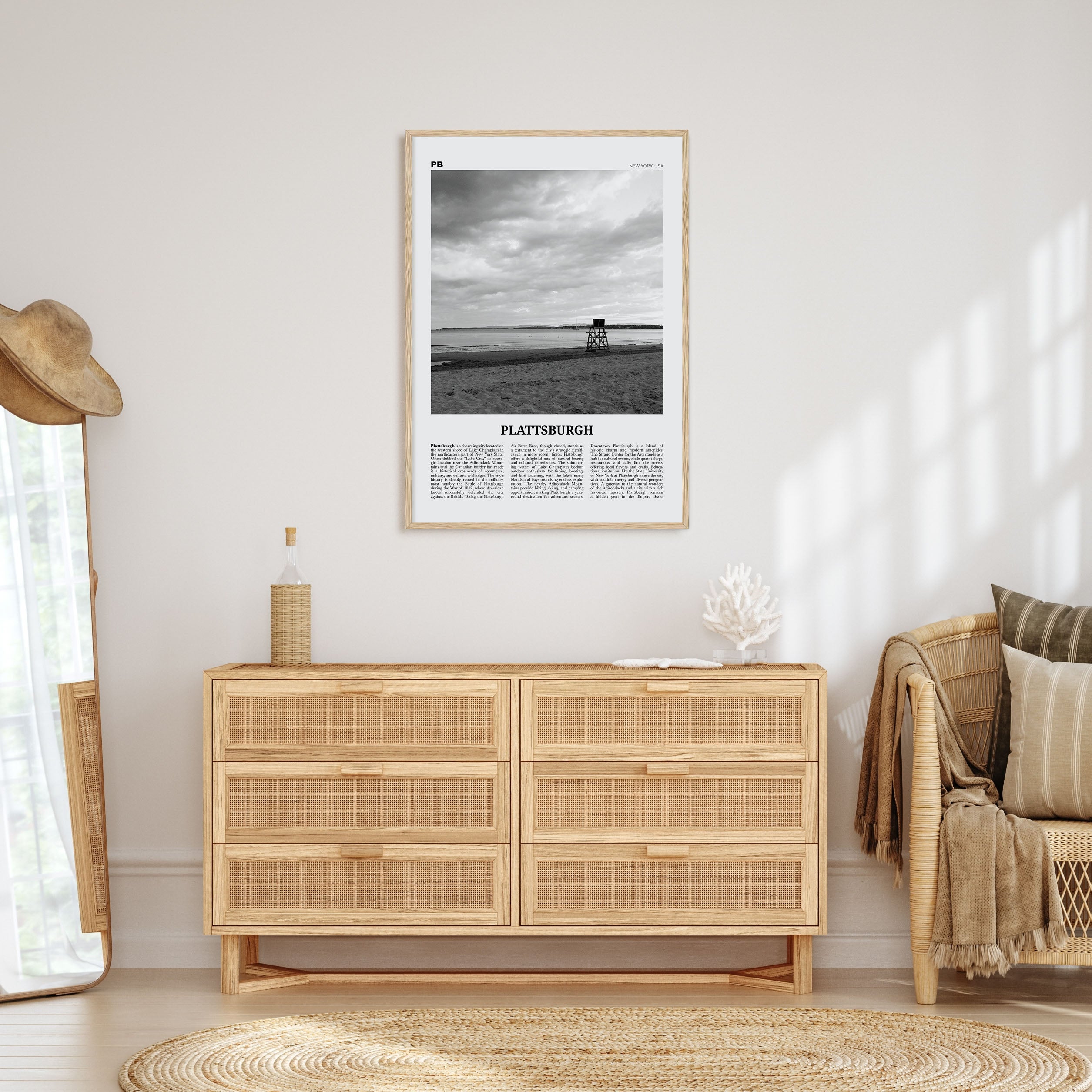 Plattsburgh Travel B&W Poster