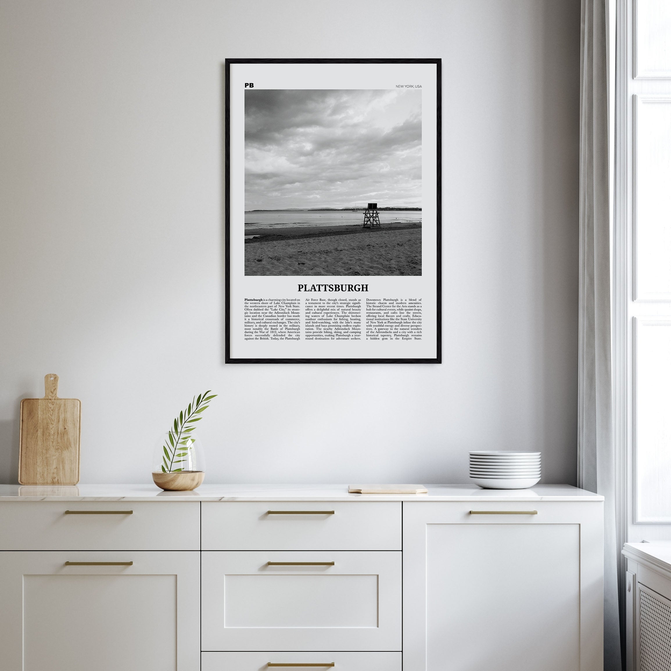 Plattsburgh Travel B&W Poster