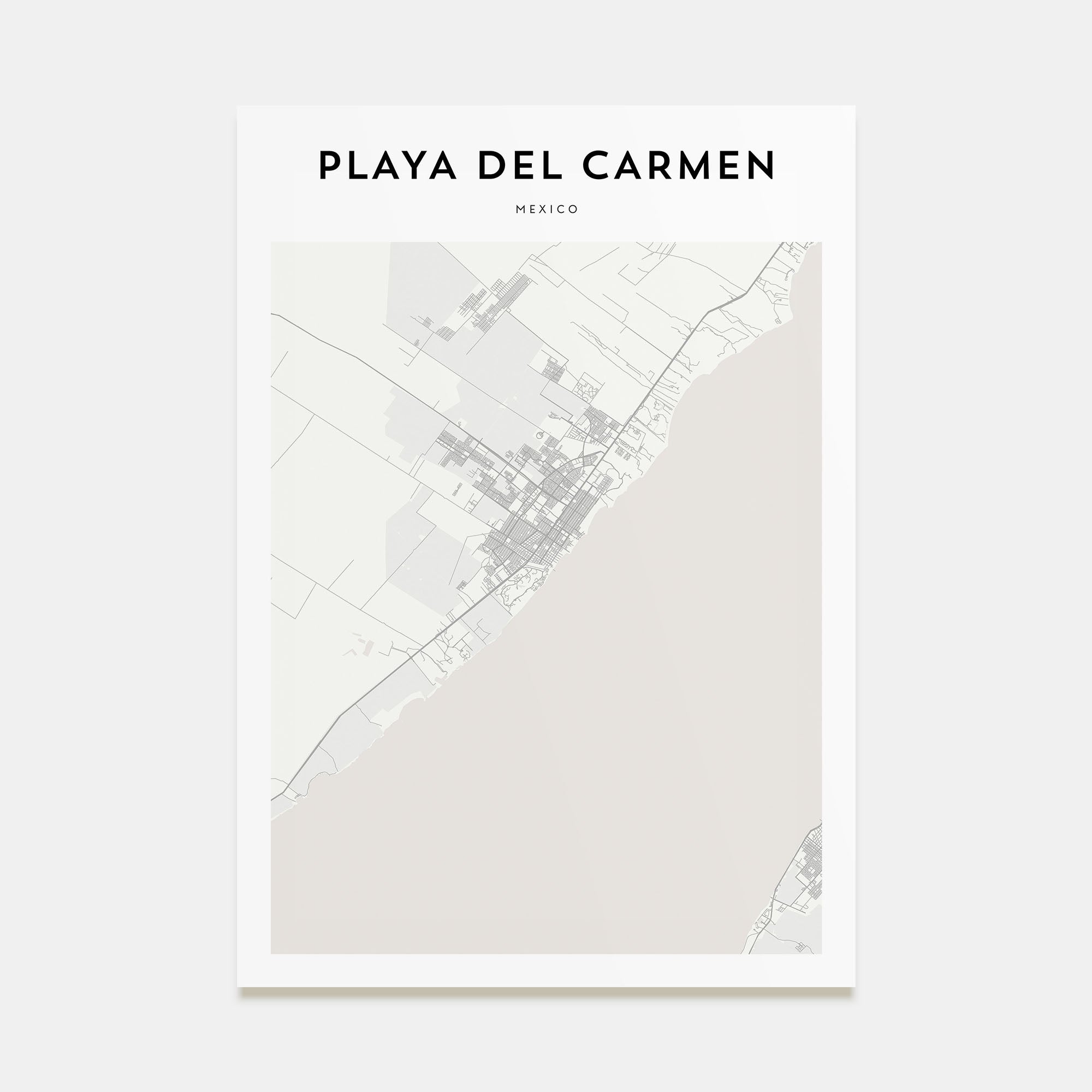 Playa del Carmen Map Portrait Poster