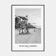 Playa del Carmen Portrait B&W Poster