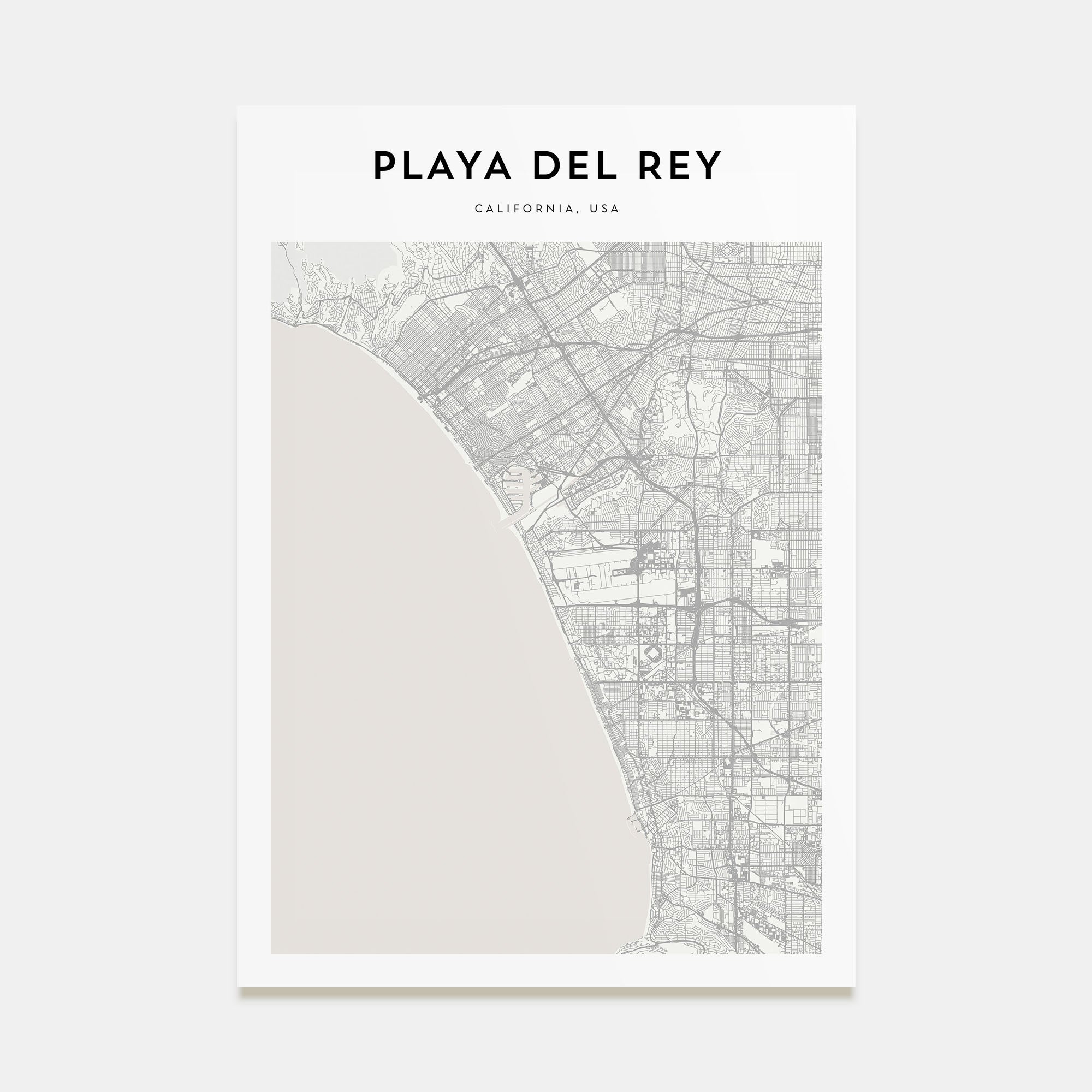 Playa Del Rey Map Portrait Poster