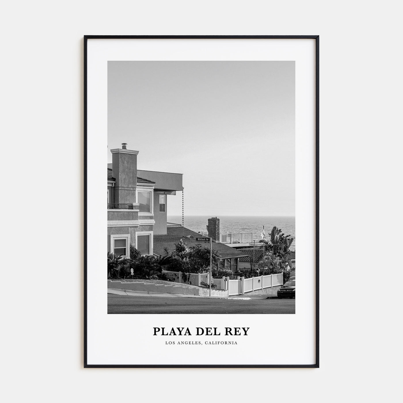 Playa Del Rey Portrait B&W Poster
