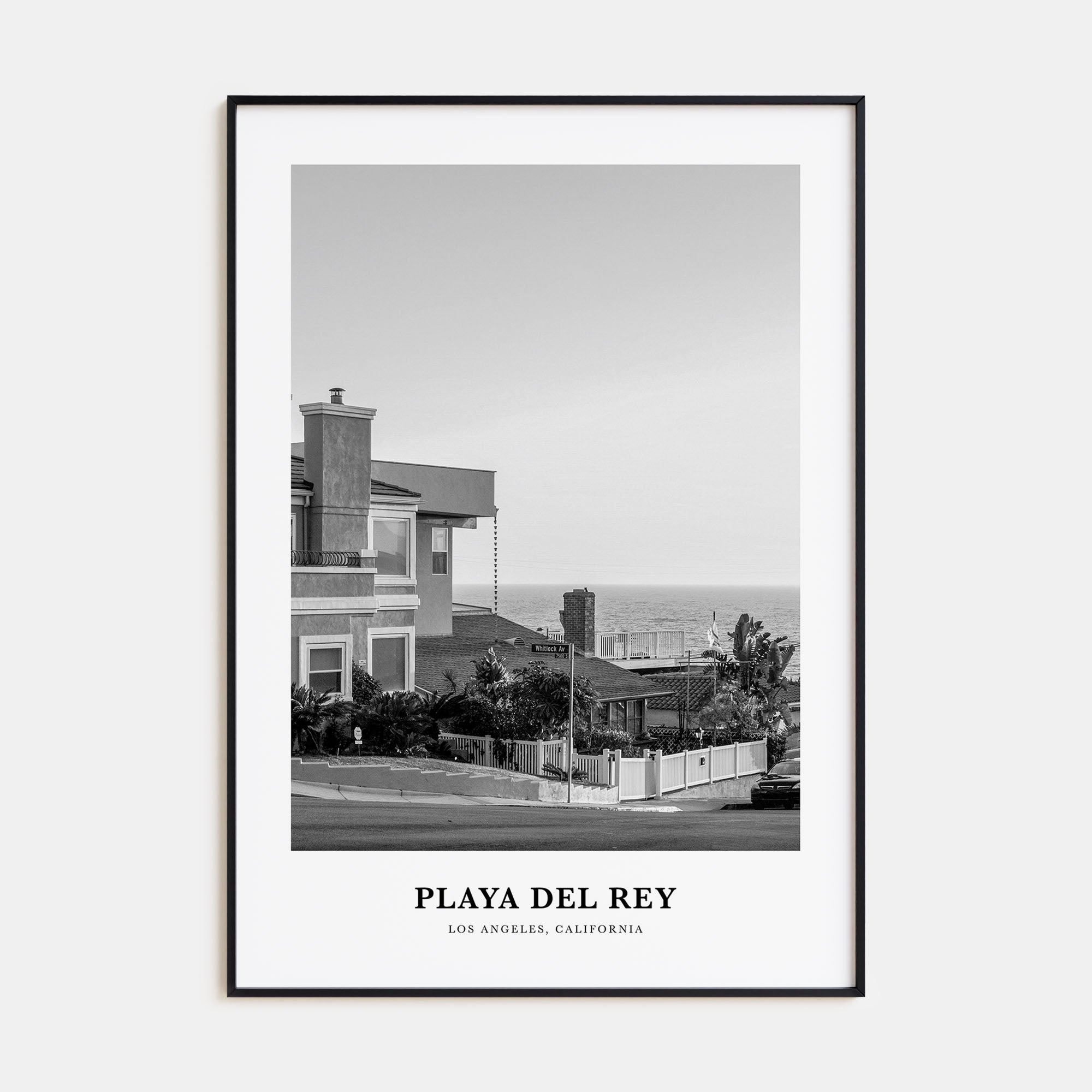 Playa Del Rey Portrait B&W Poster