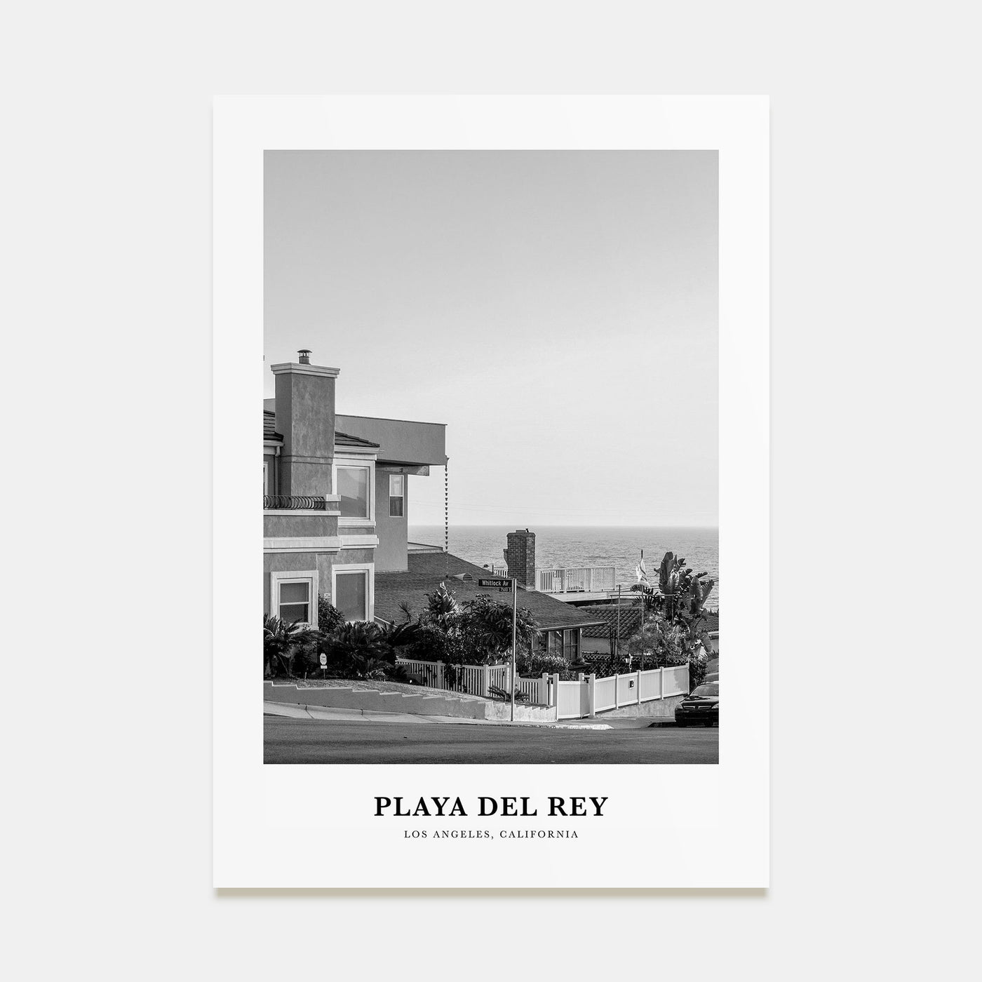 Playa Del Rey Portrait B&W Poster