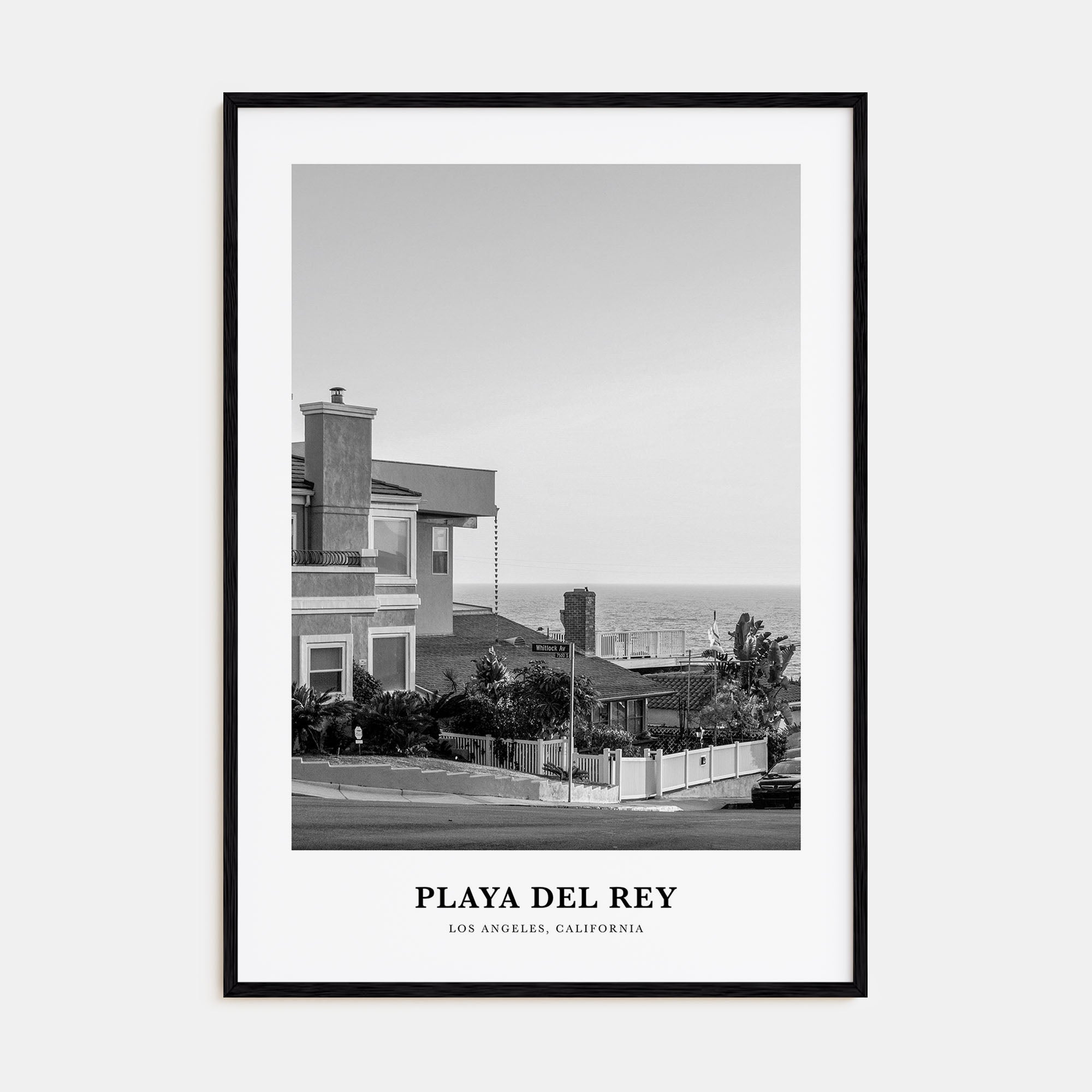 Playa Del Rey Portrait B&W Poster