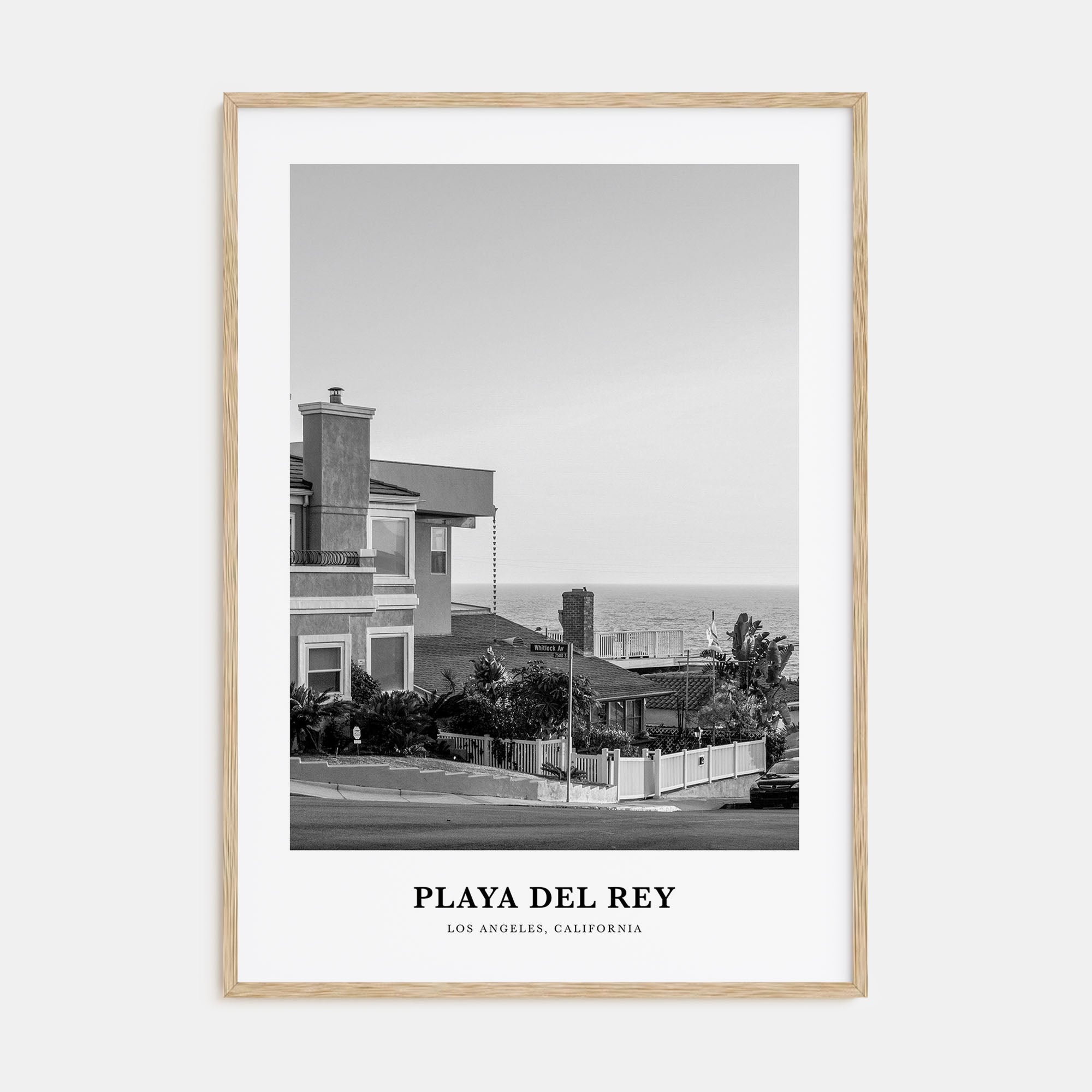 Playa Del Rey Portrait B&W Poster