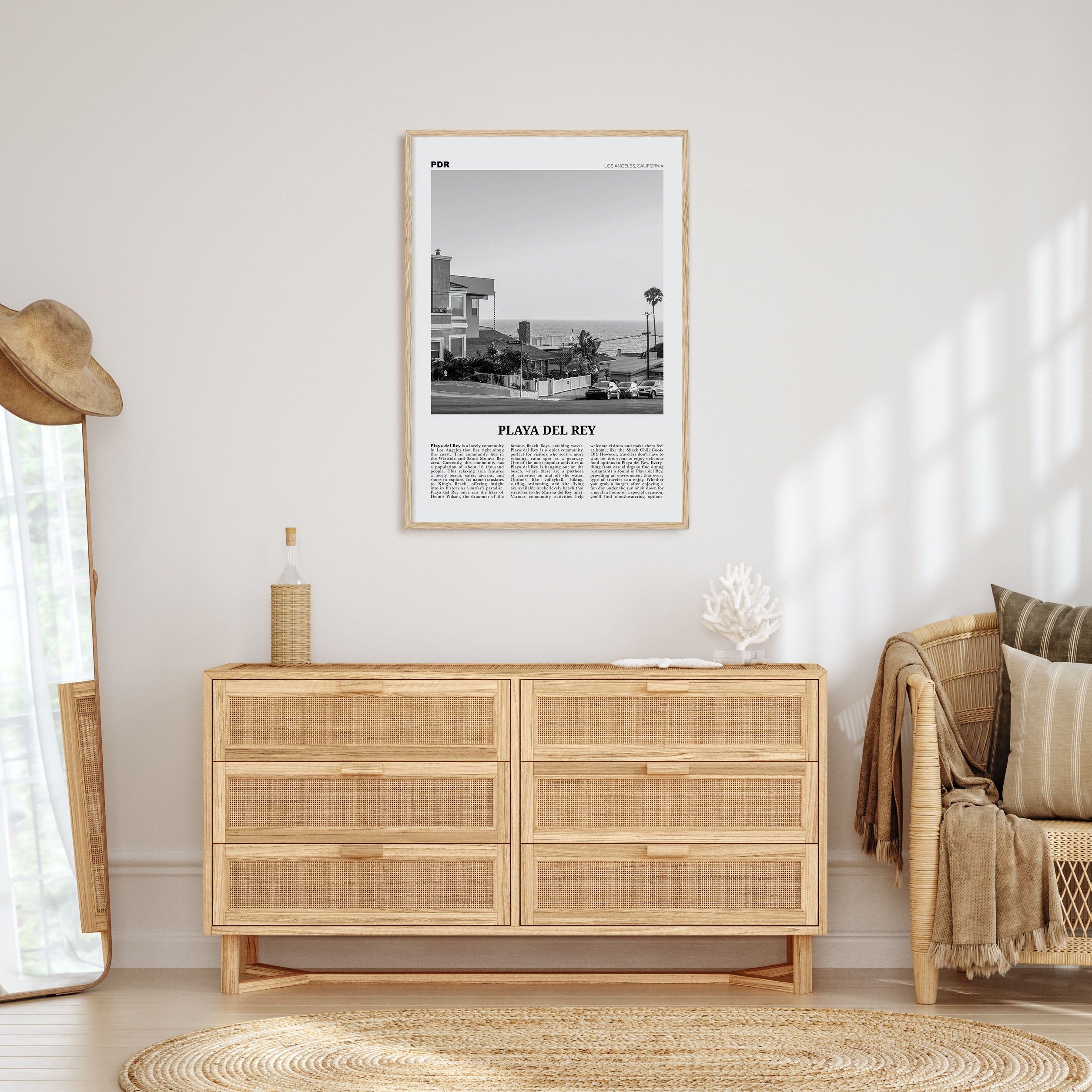 Playa Del Rey Travel B&W Poster