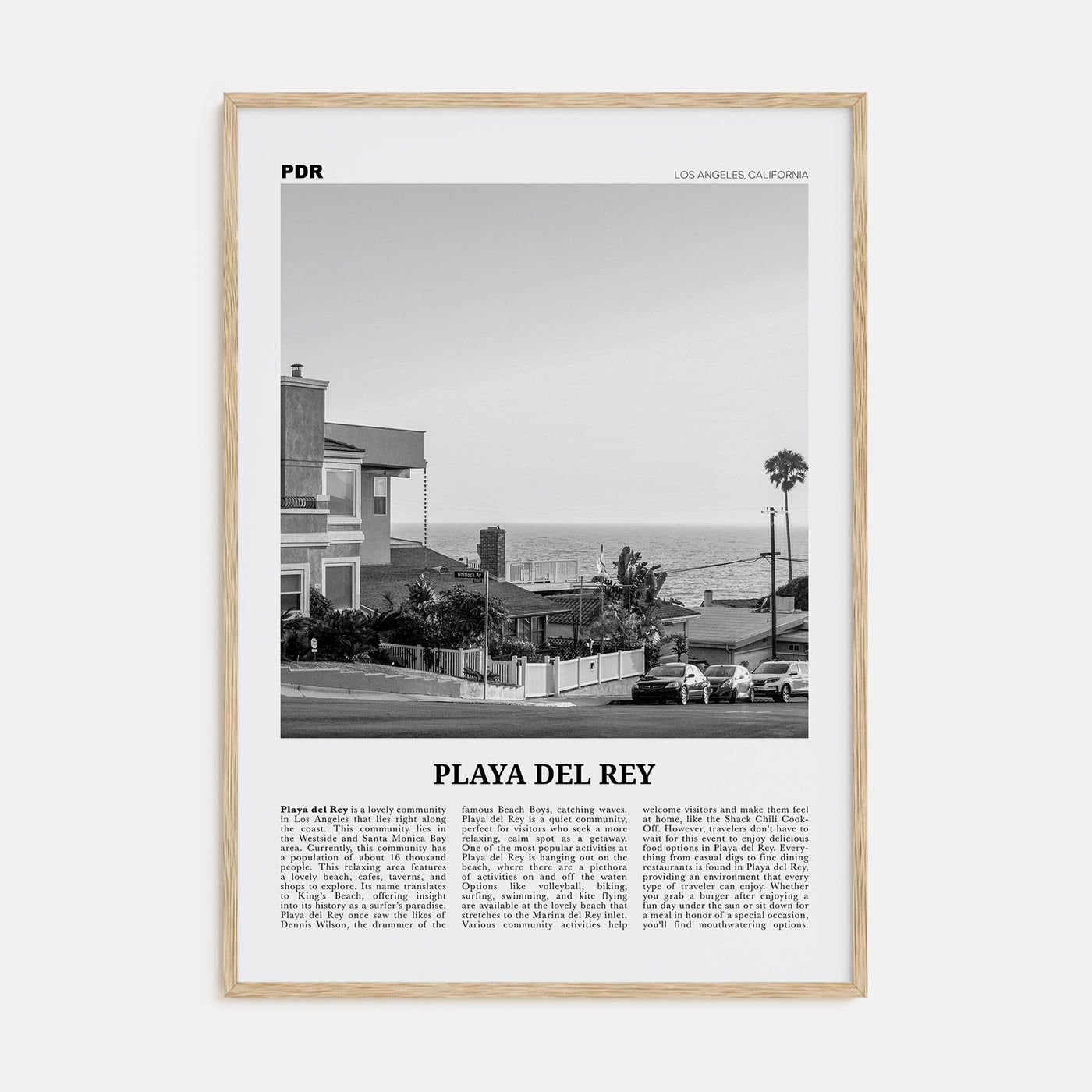 Playa Del Rey Travel B&W Poster