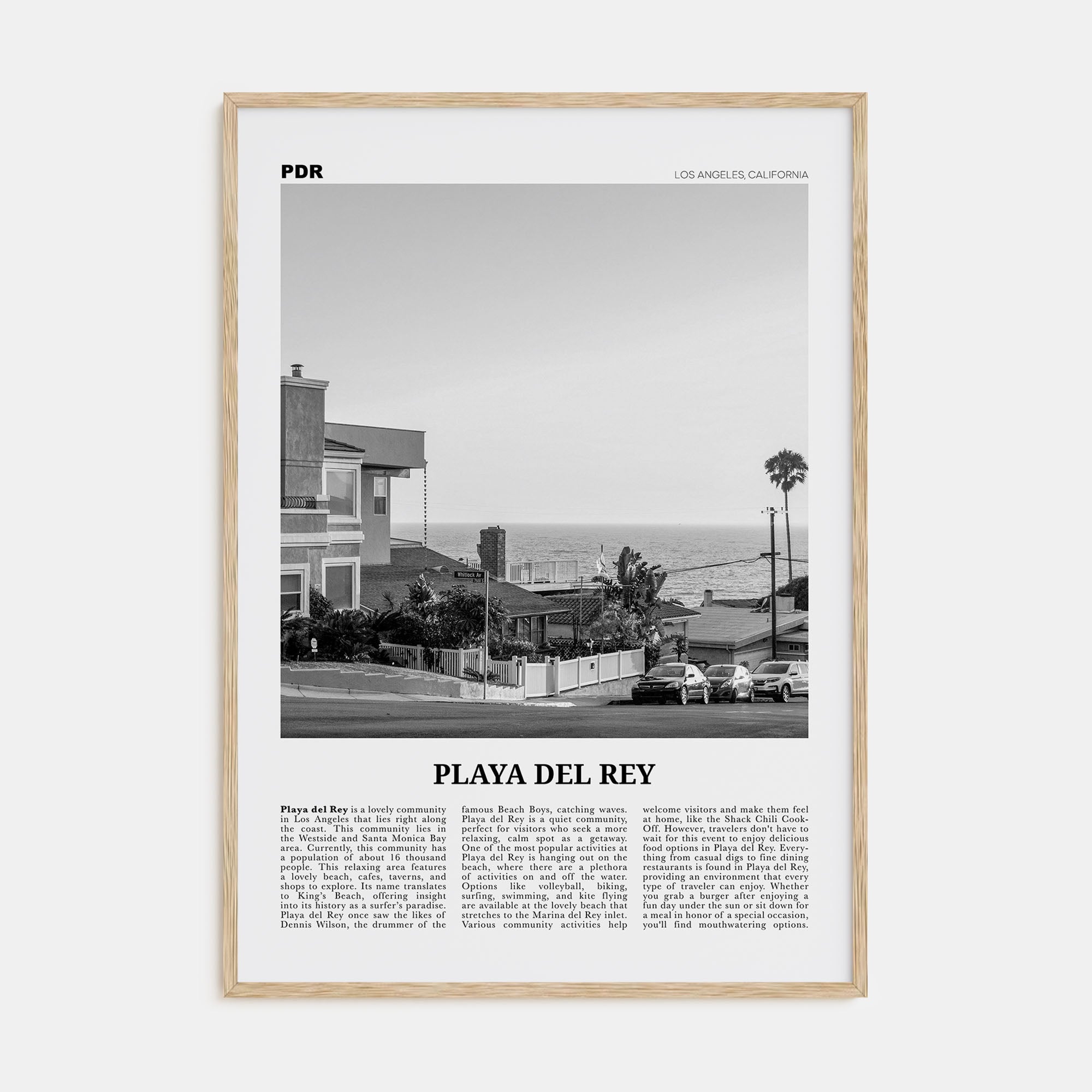 Playa Del Rey Travel B&W Poster