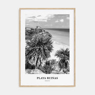 Playa Ruinas Portrait B&W Poster