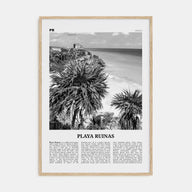 Playa Ruinas Travel B&W Poster