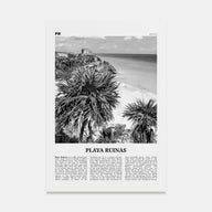 Playa Ruinas Travel B&W Poster