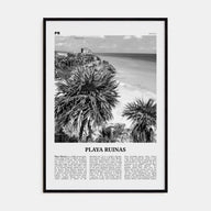 Playa Ruinas Travel B&W Poster