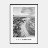 Playas de Rosarito Portrait B&W Poster
