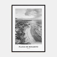Playas de Rosarito Portrait B&W Poster